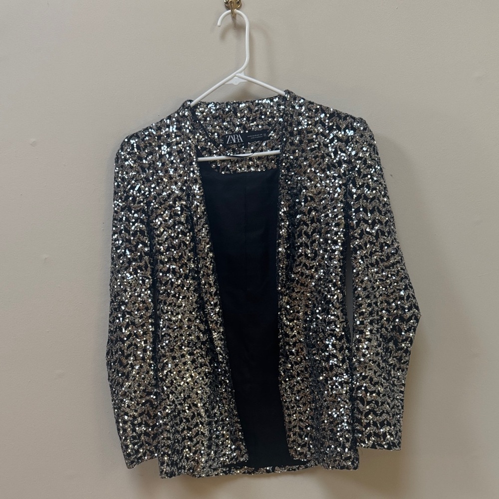 Zara Women's Sparkling Silver Jacket